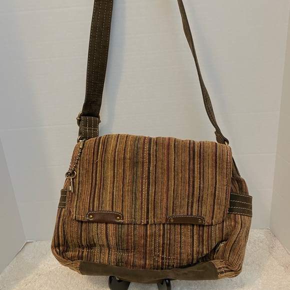 Fossil hobo bag - earth tones and soft corduroy fabric - Picture 2 of 6